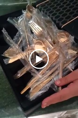 Customer video review of Lot Imported 24 Piece Golden & Black Cutlery set