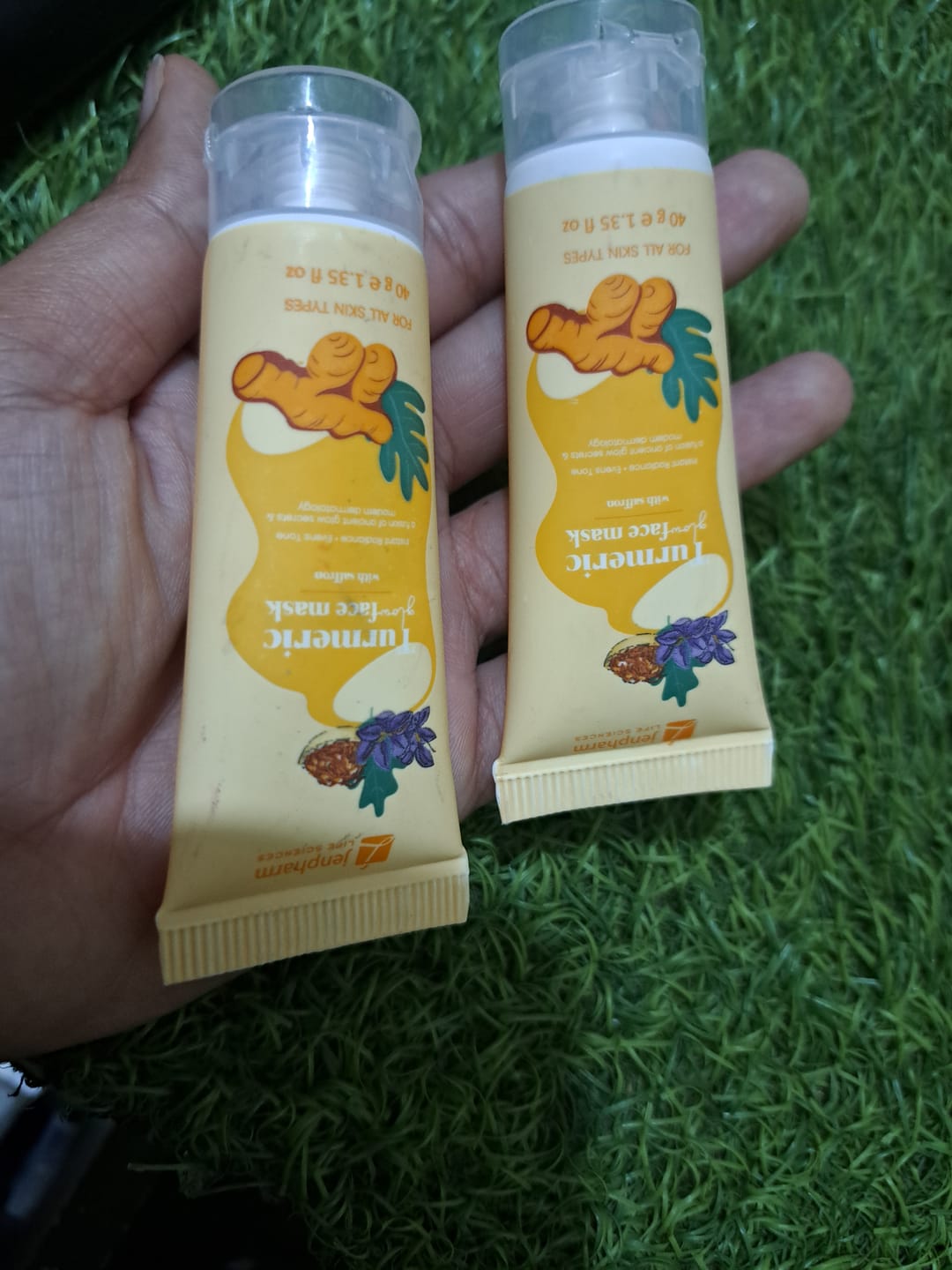 Customer photo review of Turmeric Glow Face Mask