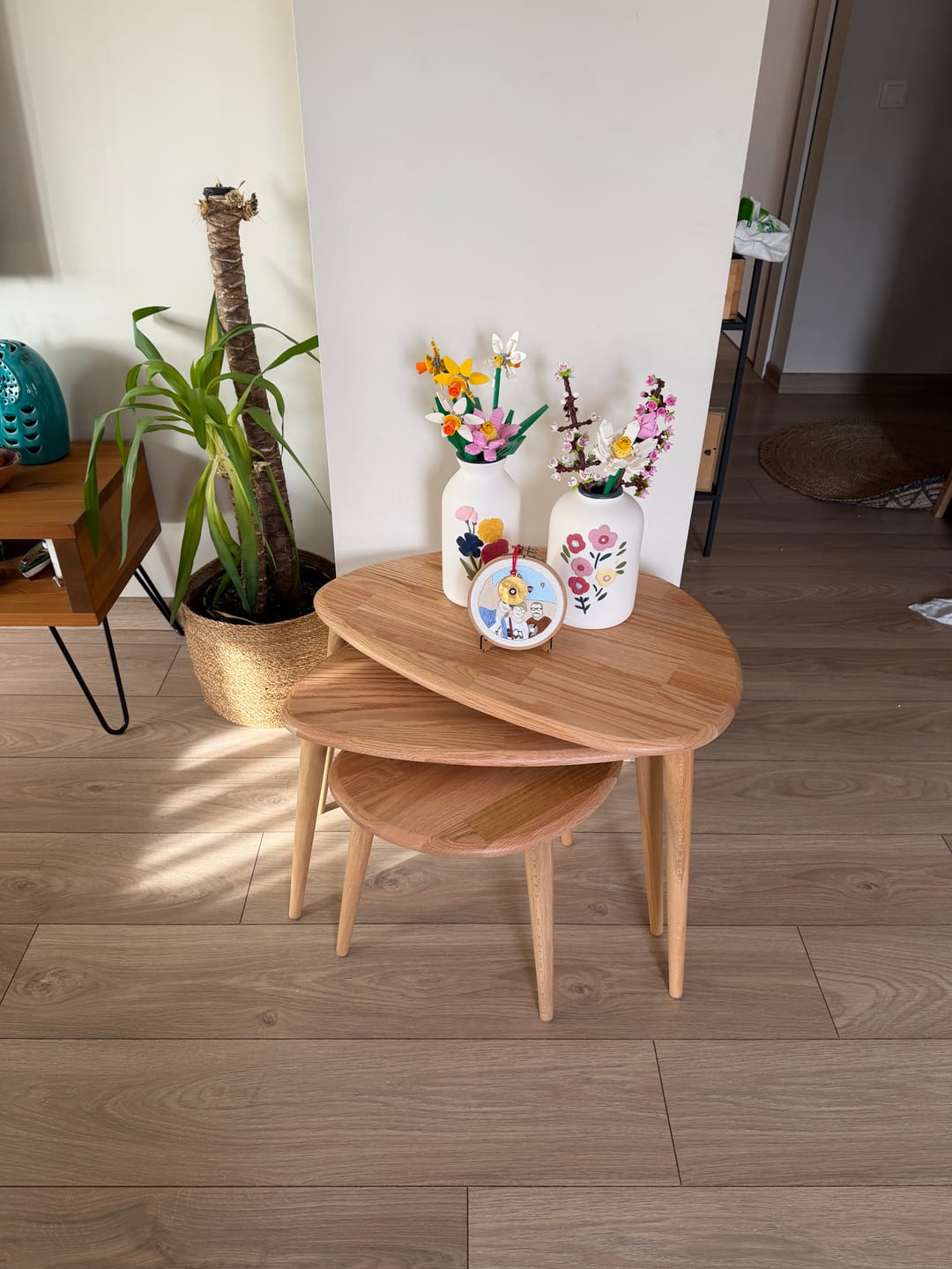 Customer photo review of 3'lü Zigon Sehpa - Masif Meşe Sehpa Takımı