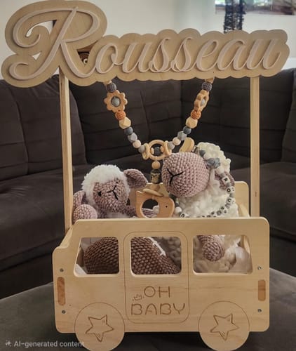 Customer photo review of Double Mounted Name Sign with Wood