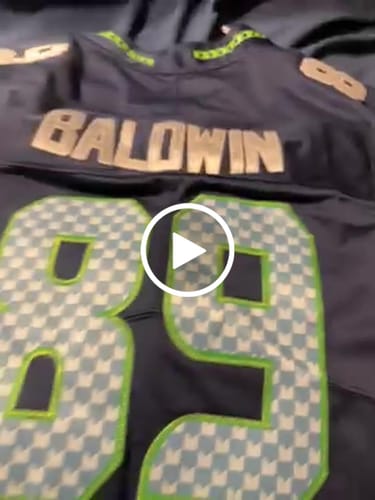 Customer video review of Custom Seattle Seahawks College Navy Game Jersey