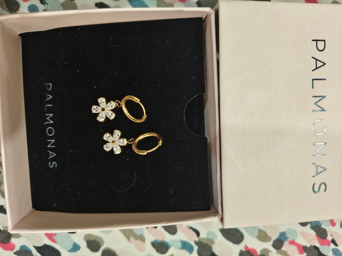 Customer photo review of Gilded Garden Drop Hoops