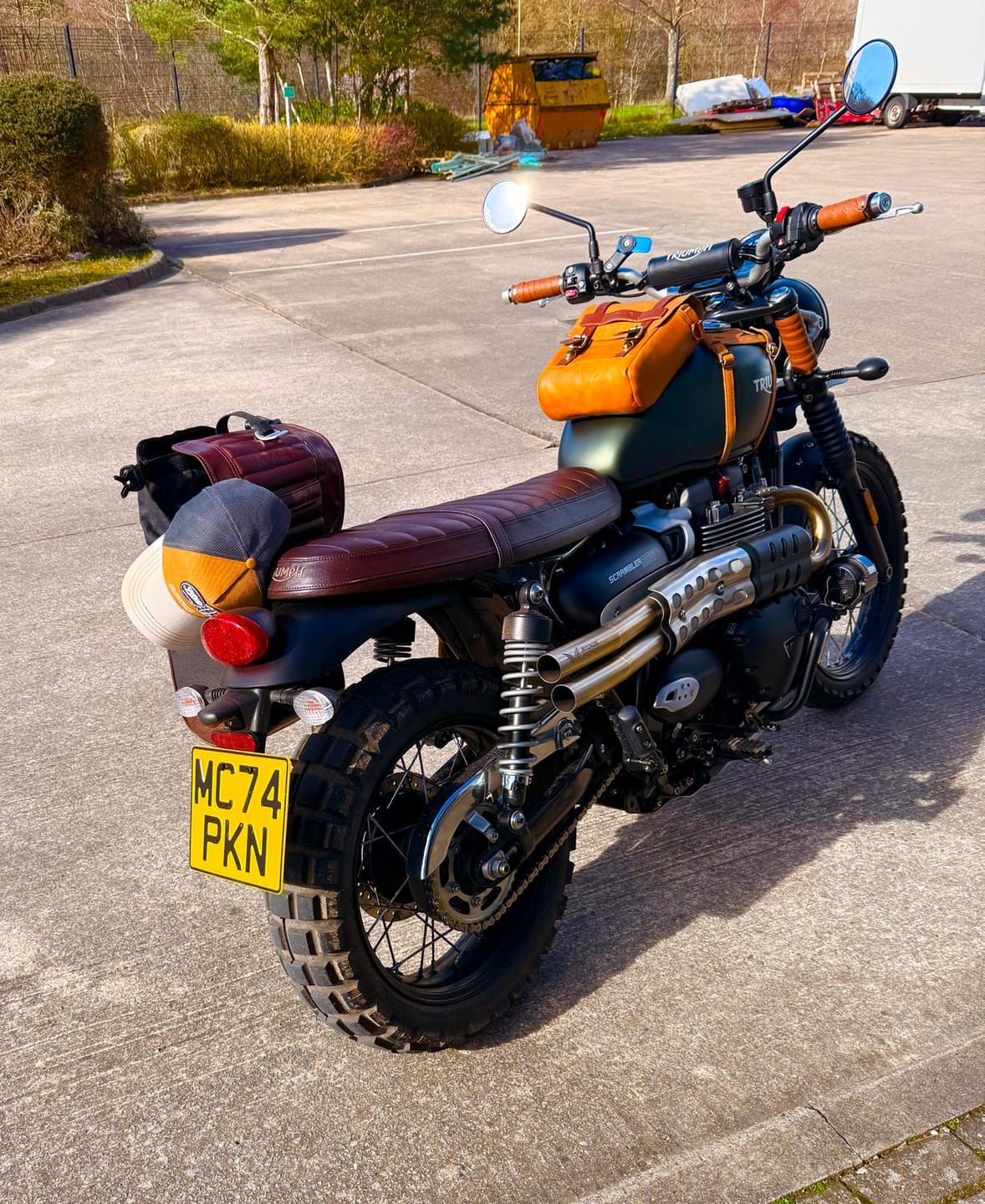 Customer photo review of Metal Pressed Motorcycle Number Plate – 9 x 7 Inches
