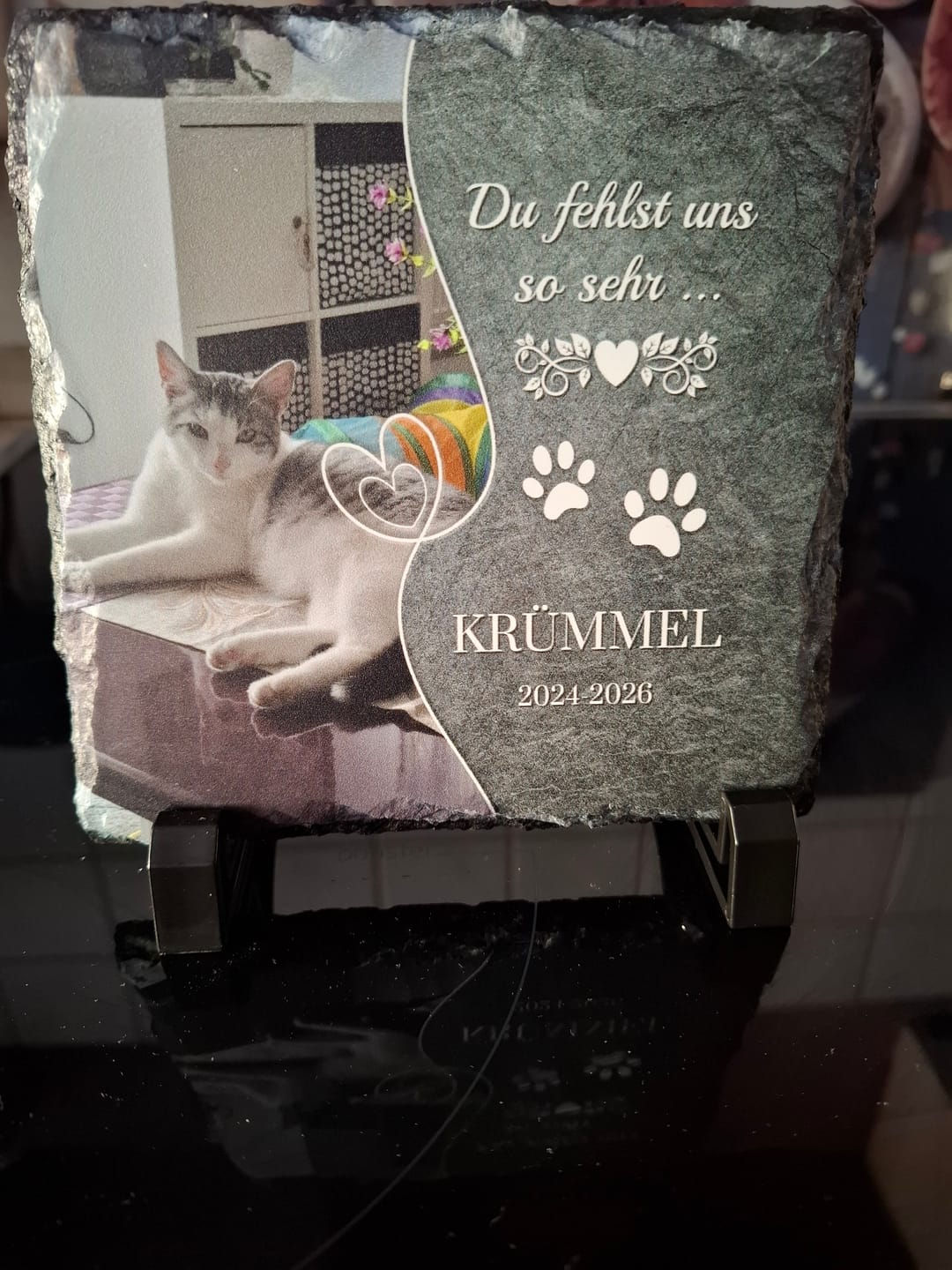Customer photo review of Personalisierte Schieferplatte - Du fehlst uns