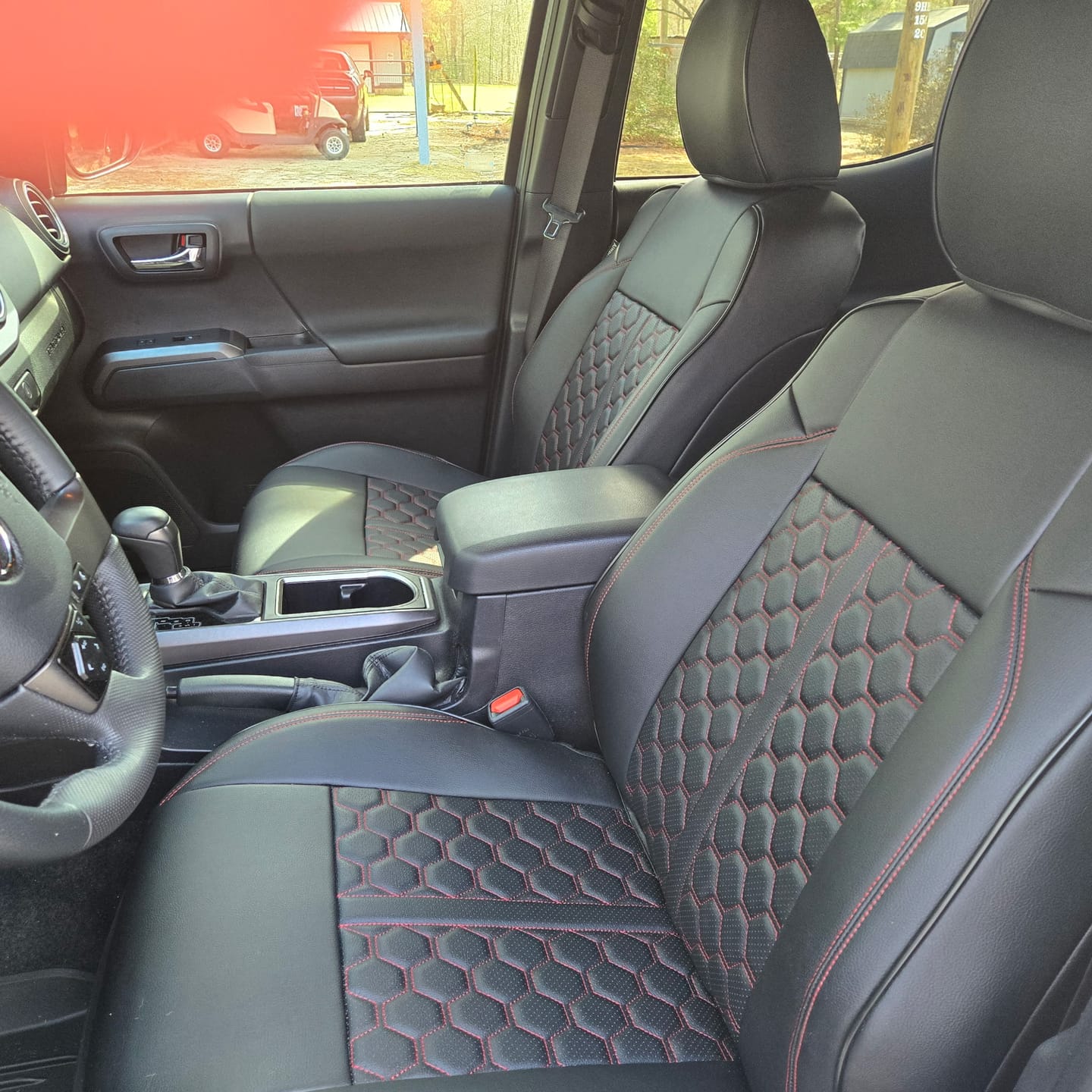 Customer photo review of 2016-23 Toyota Tacoma Custom Leather Seat Covers