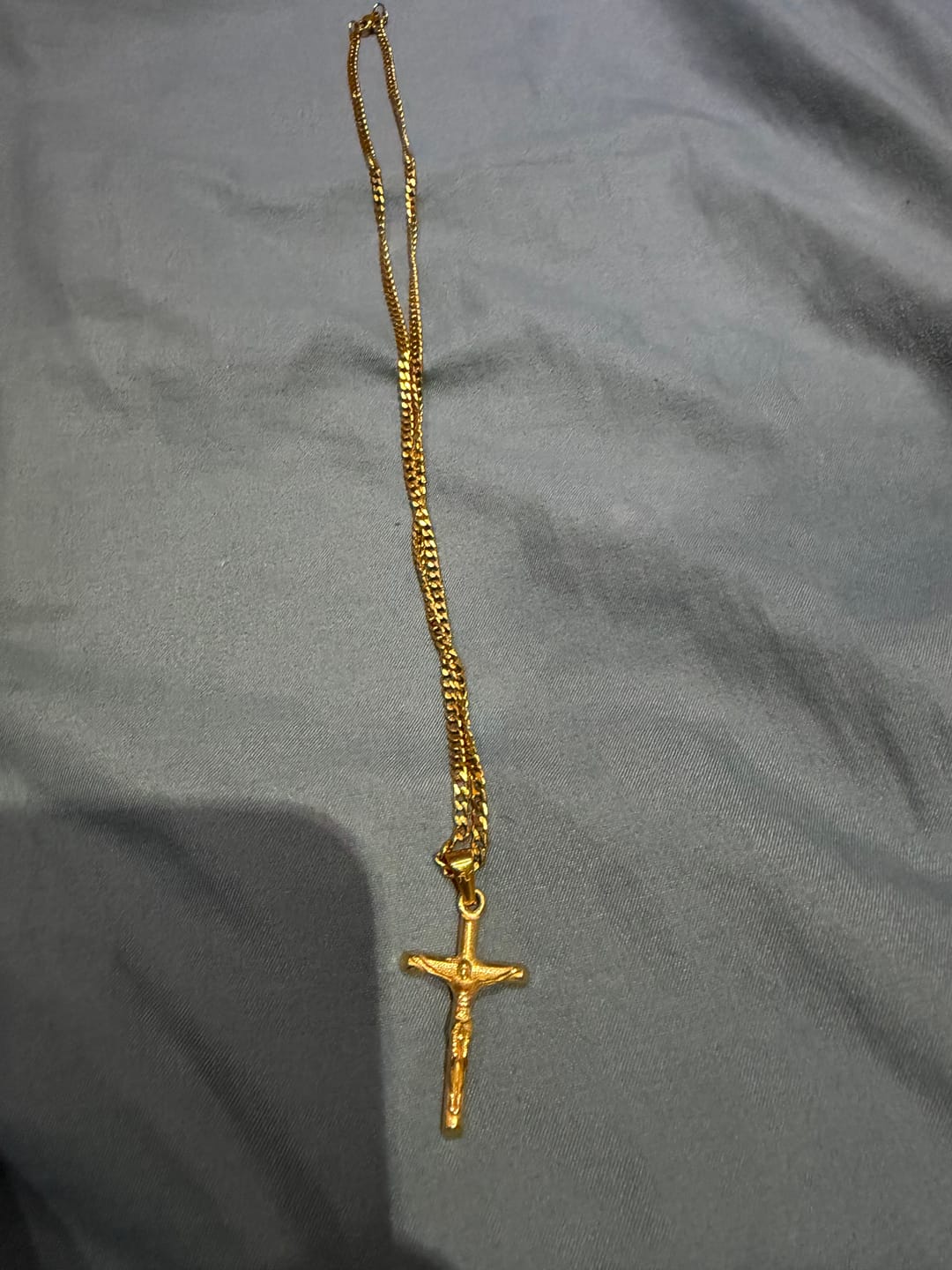 Customer photo review of Gold Cross Necklace