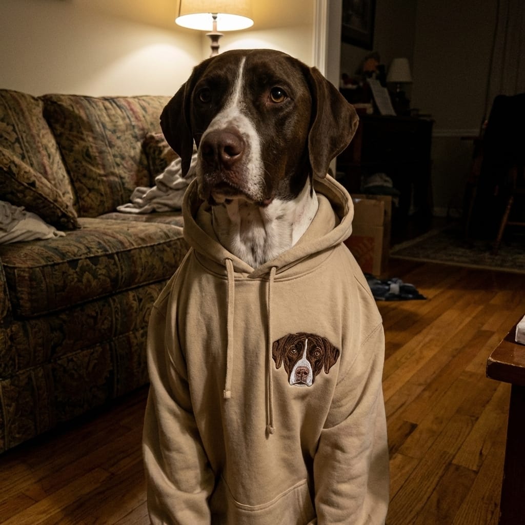 Customer photo review of Custom Full-Color Embroidered Pet Portrait Hoodie