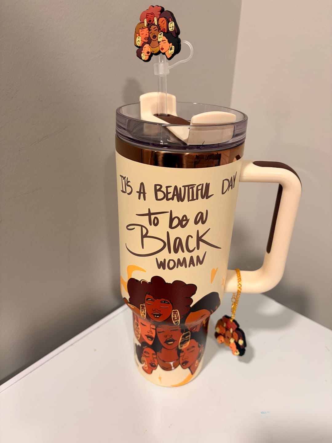 Customer photo review of Limited Edition "Crème Brûlée" Insulated Tumbler – Pinklomein x Cecilia's House Collab