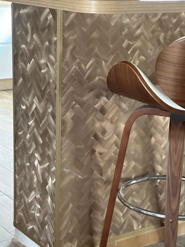 Customer photo review of Credence Adhesive En Mosaique Chevron Doré Pour Cuisine
