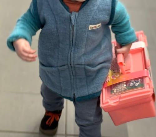 Customer photo review of Wollfleece Weste Blau Gr. 86/92