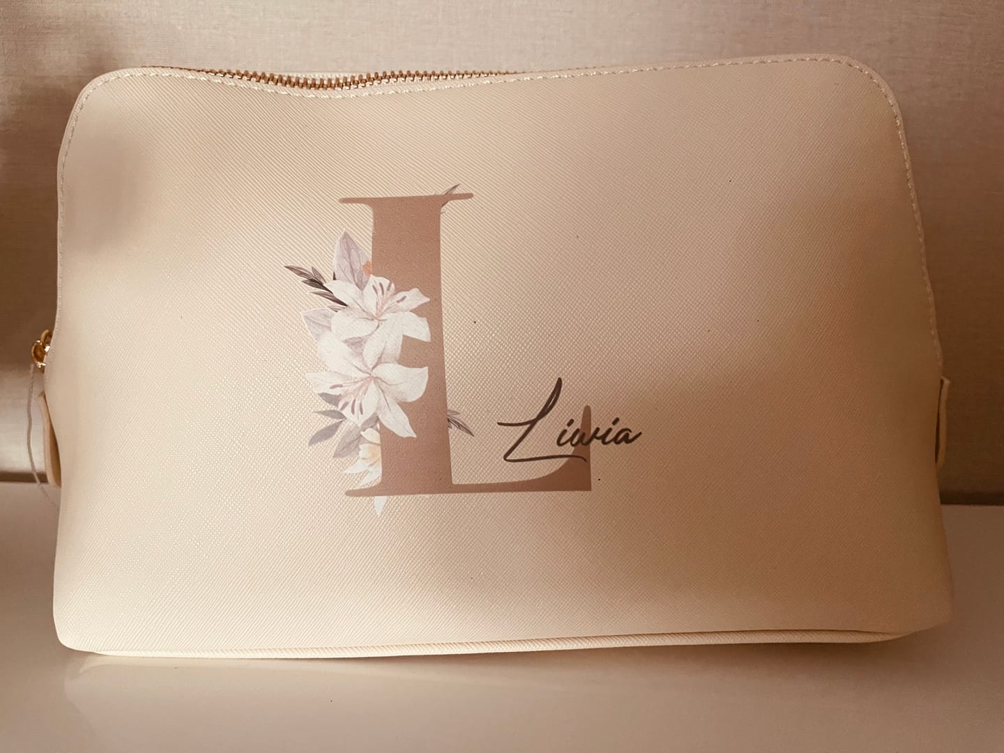 Customer photo review of Deine Initiale - Individuelle PU Kosmetiktasche