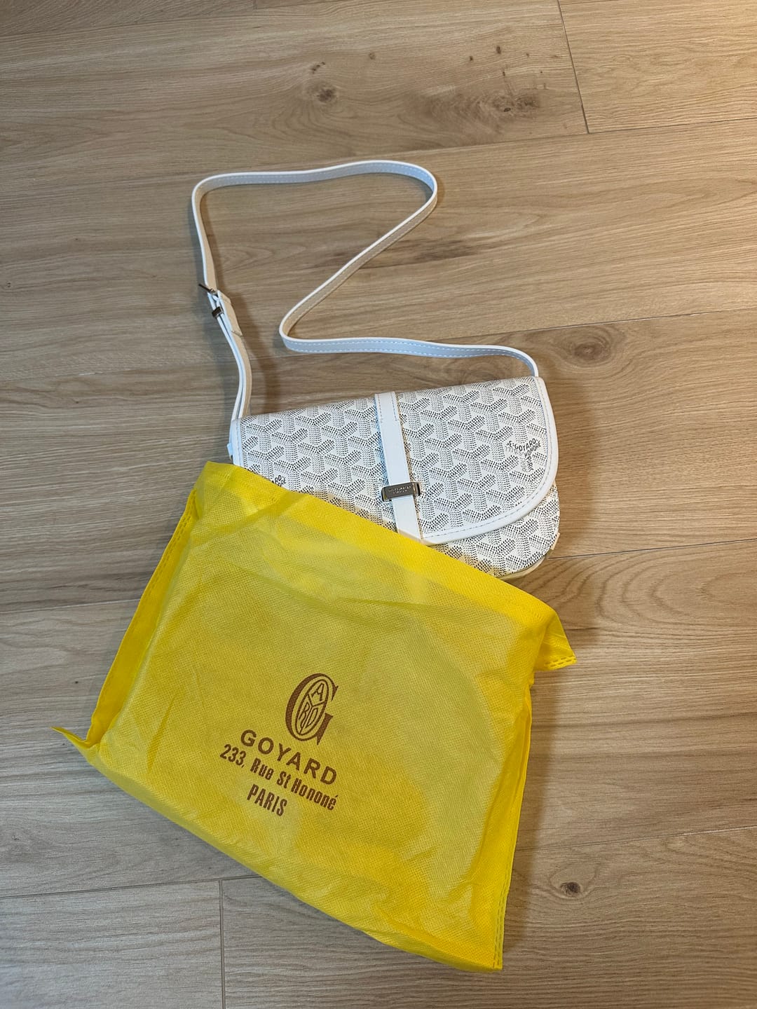 Customer photo review of Goyard Belvedere white