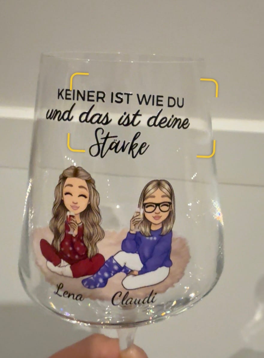 Customer photo review of Herzensmenschen - Personalisiertes Weinglas