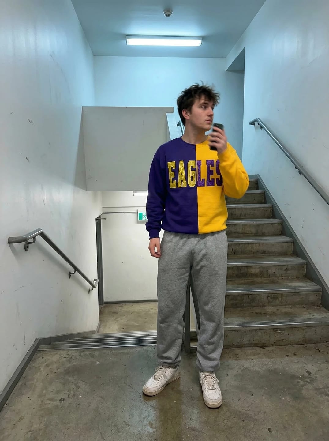 Customer photo review of Custom Glitter Embroidered Two Tone Sweatshirt
