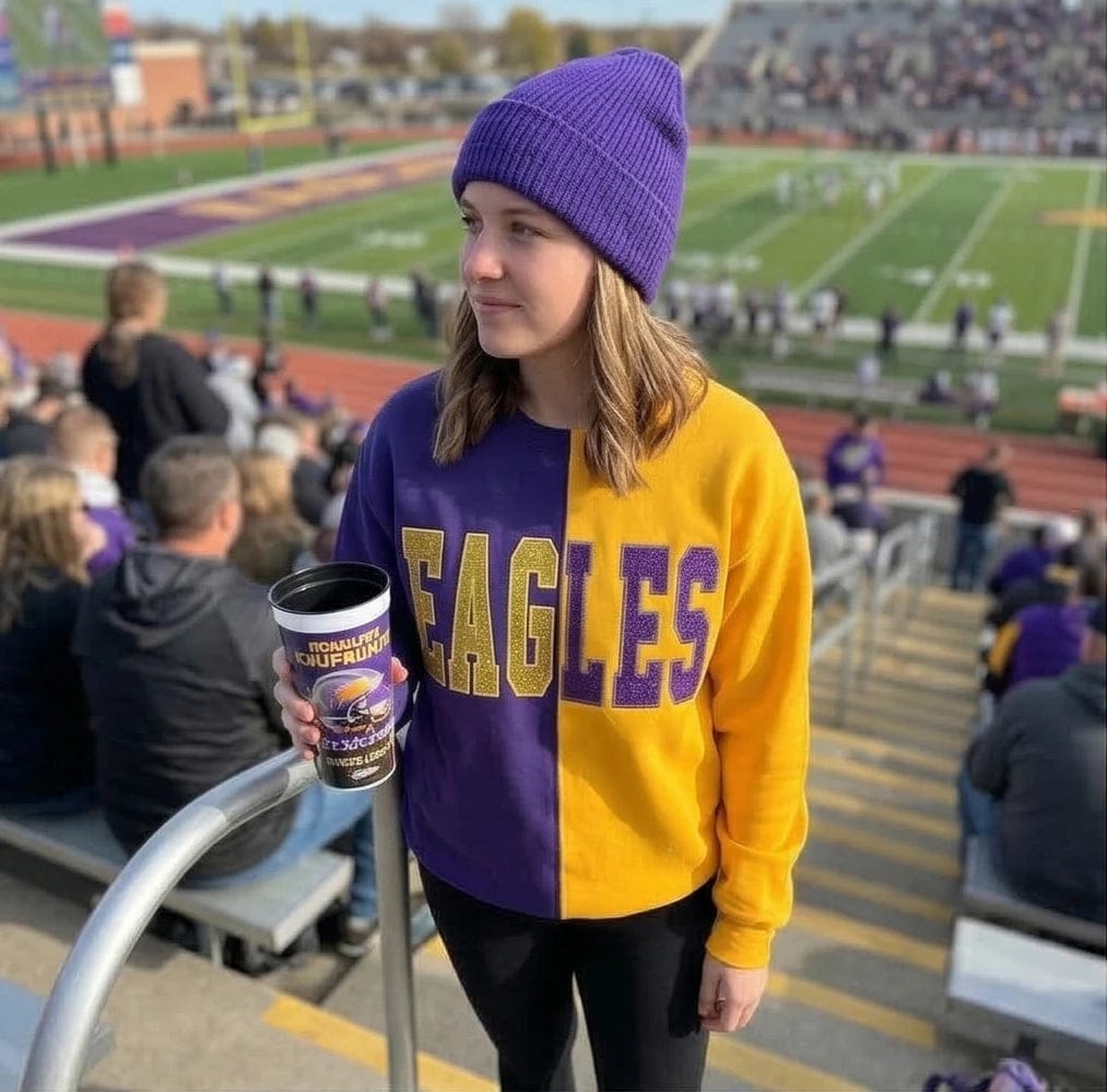 Customer photo review of Custom Glitter Embroidered Two Tone Sweatshirt