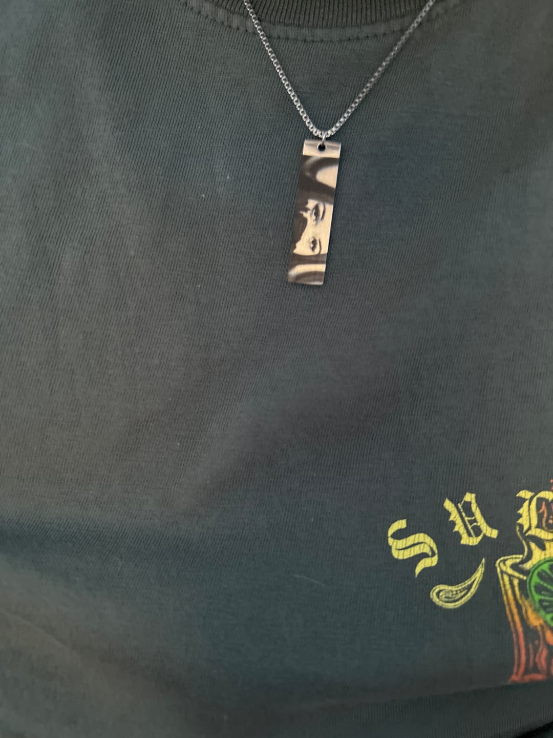 Customer photo review of Personalized Eye Photo Necklace