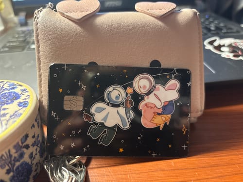 Customer photo review of Space Ghost Duo Credit Card Skins