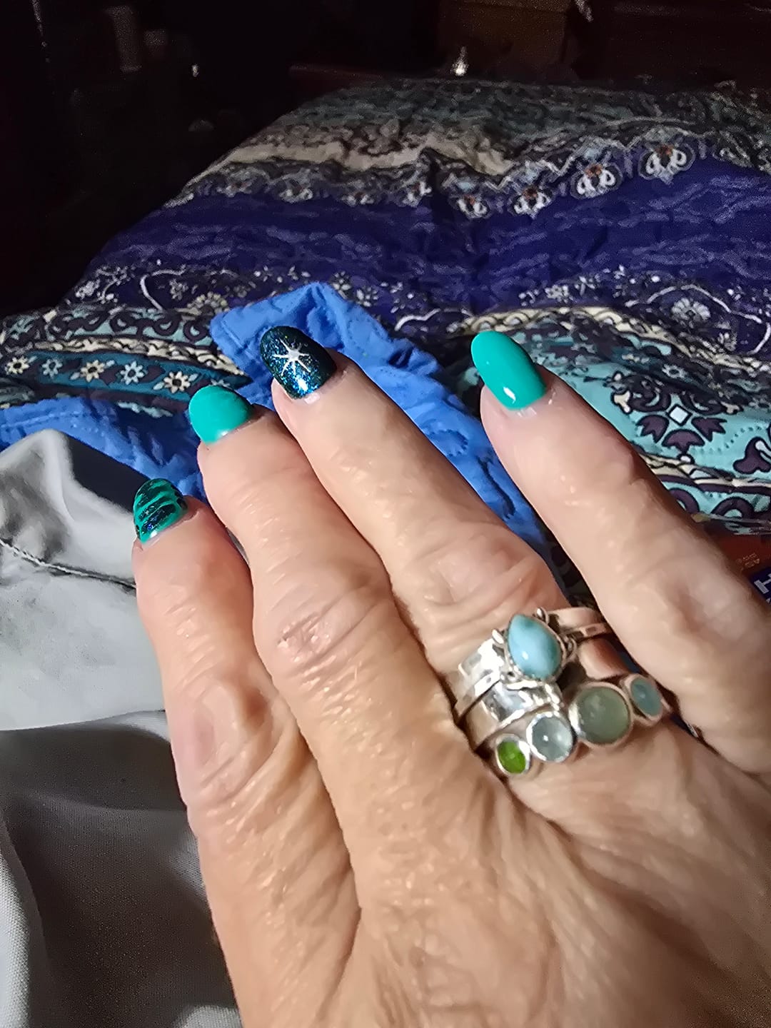 Customer photo review of Turtle Larimar Fidget Ring