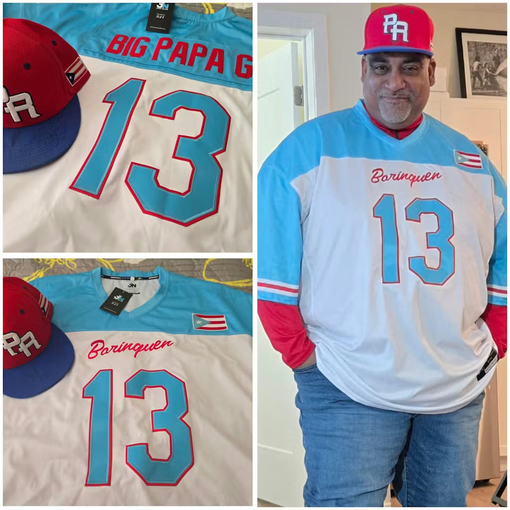 Customer photo review of Puerto Rico Heritage Custom Football Jersey