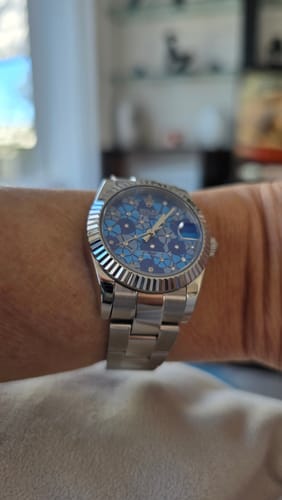 Customer photo review of DATEJUST 31 SILVER BLUE FLOWER DIAL