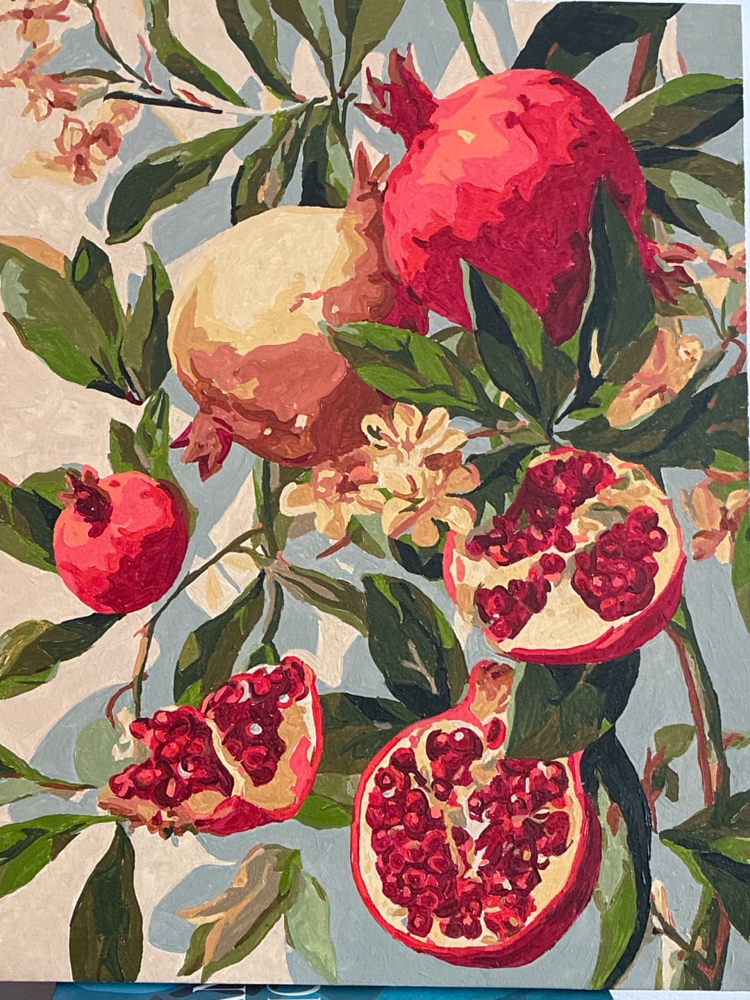 Customer photo review of Blooming pomegranates | Paint by Number