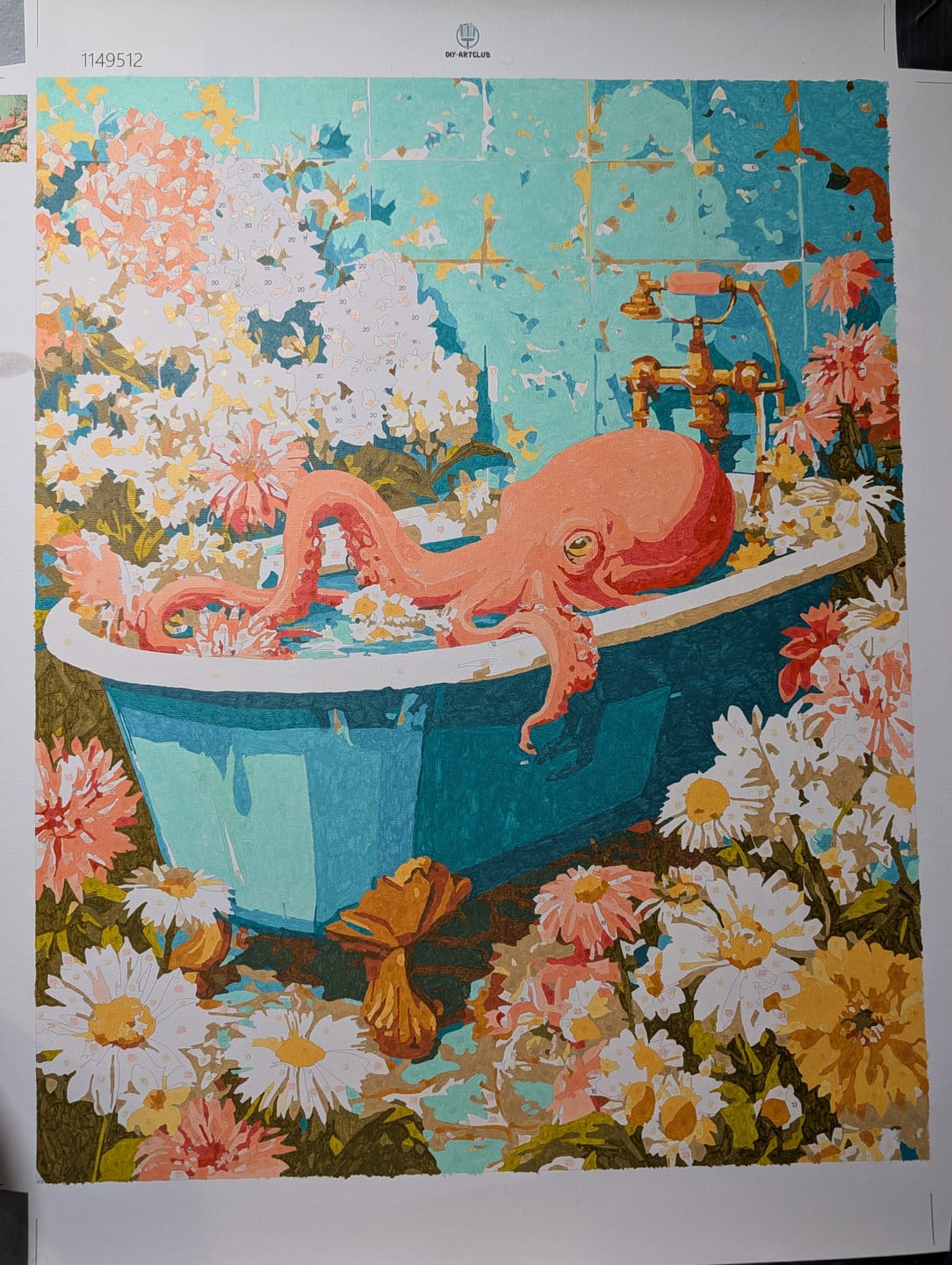 Customer photo review of Floral Octopus | Paint by Number
