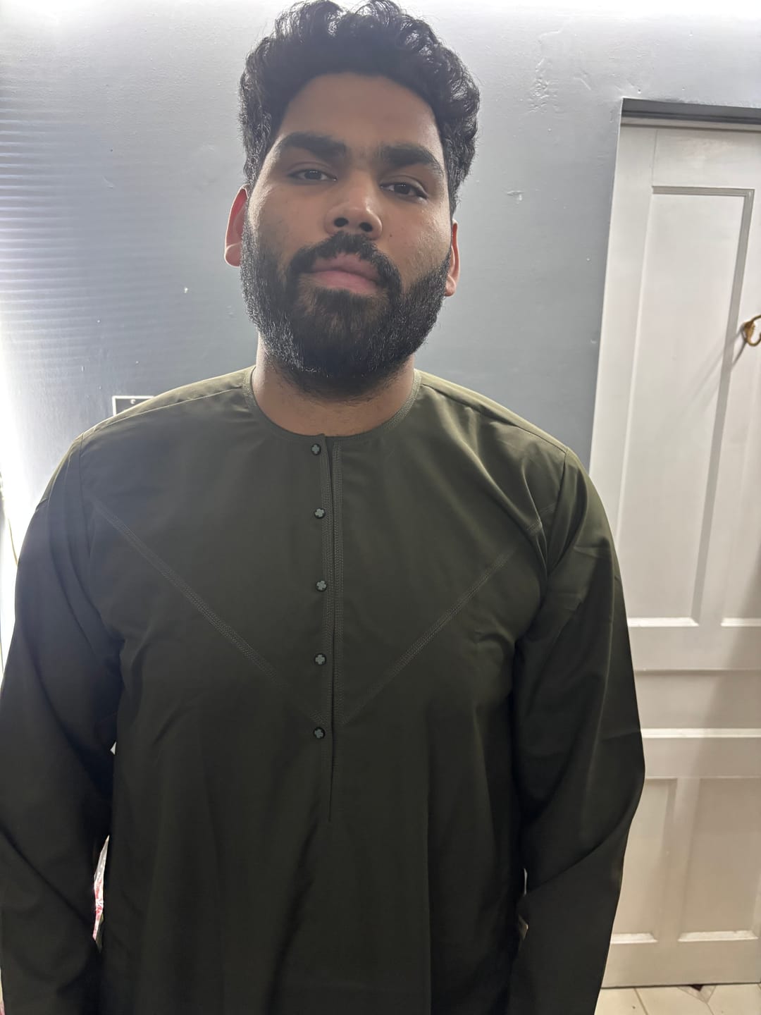 Customer photo review of Emirati Thobe Embroidered - Dark olive