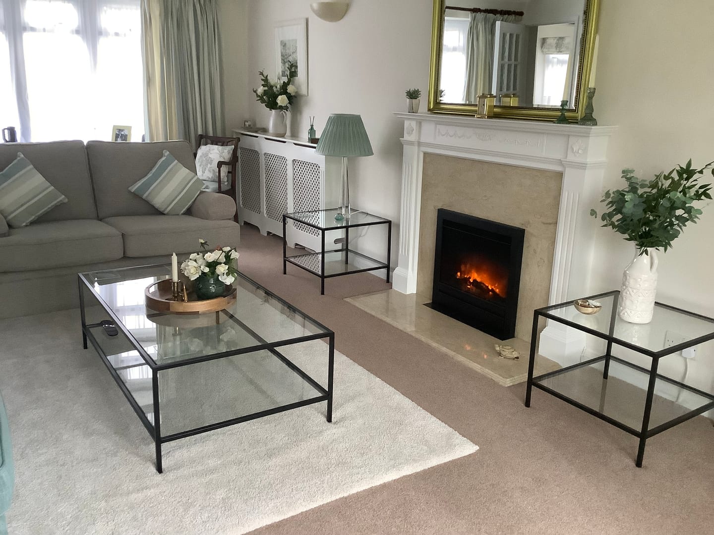 Customer photo review of Madison Glass Metal Coffee Table - Black