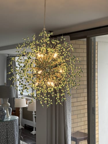 Customer photo review of Modern 9-Light Turquoise Firework Chandelier
