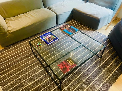 Customer photo review of Mesa de centro 100 Glass negro — Kallfu.cl