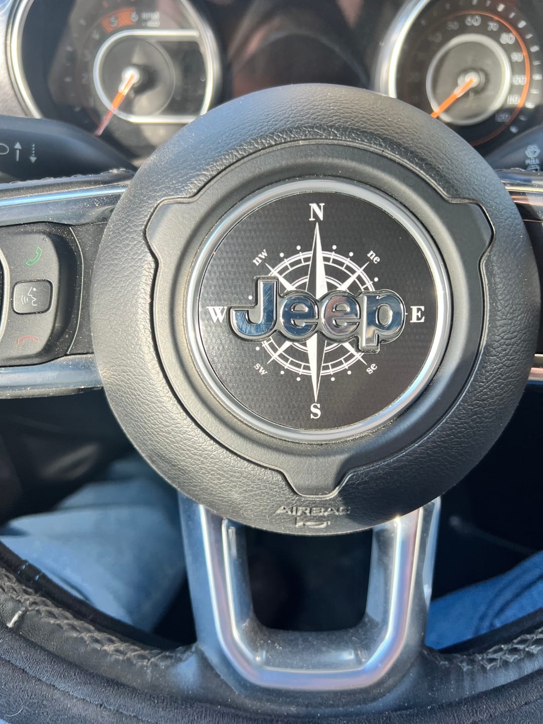 Customer photo review of Compass Steering Wheel Decal for Jeep