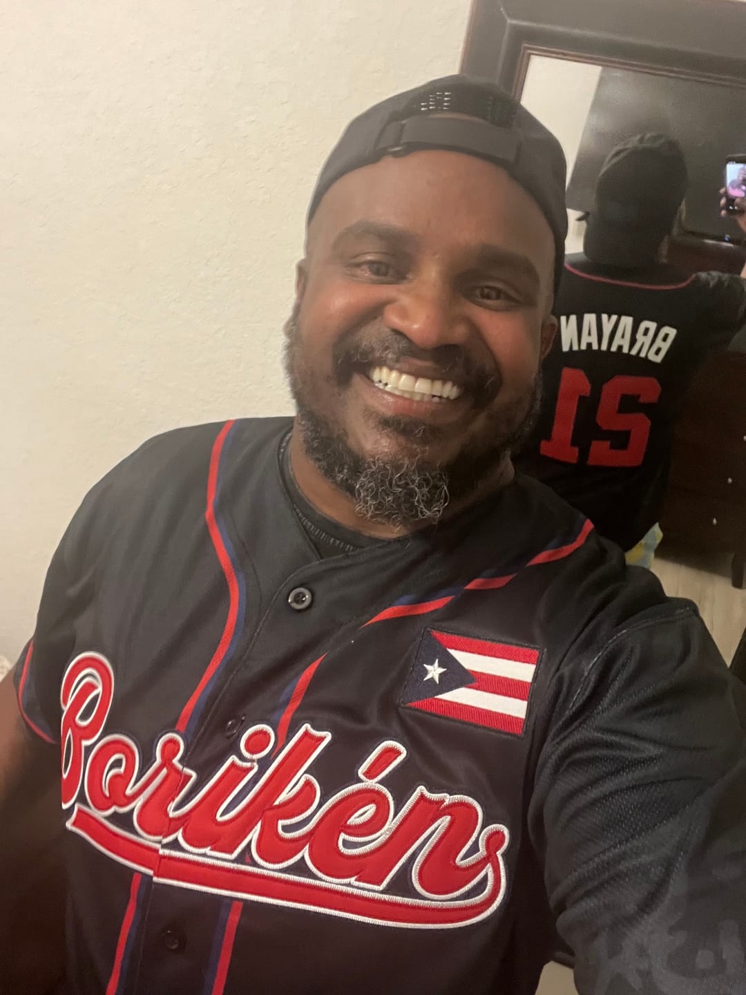 Customer photo review of Puerto Rico Heritage Custom Baseball Jersey
