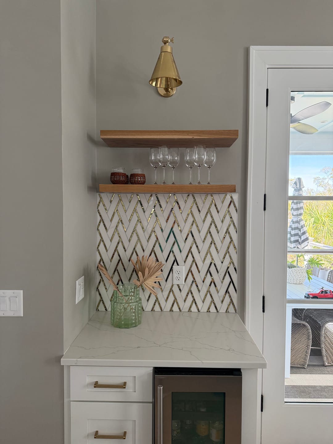 Customer photo review of White Oak Floating Shelves