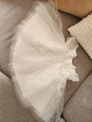Customer photo review of White Baby Girl Summer Baptism  Dress Toddler Birthday Party Princess Dress