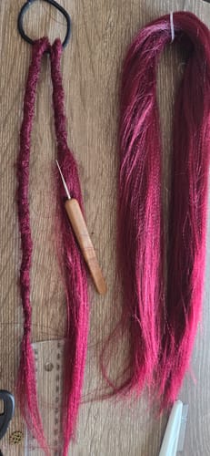 Customer photo review of 22 Inch Pre-Stretched Braiding Hair for Braids, Locs & Twists