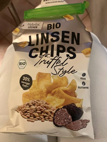 Kundenbewertung mit Foto zu Bio Linsen Chips Trüffel-Style