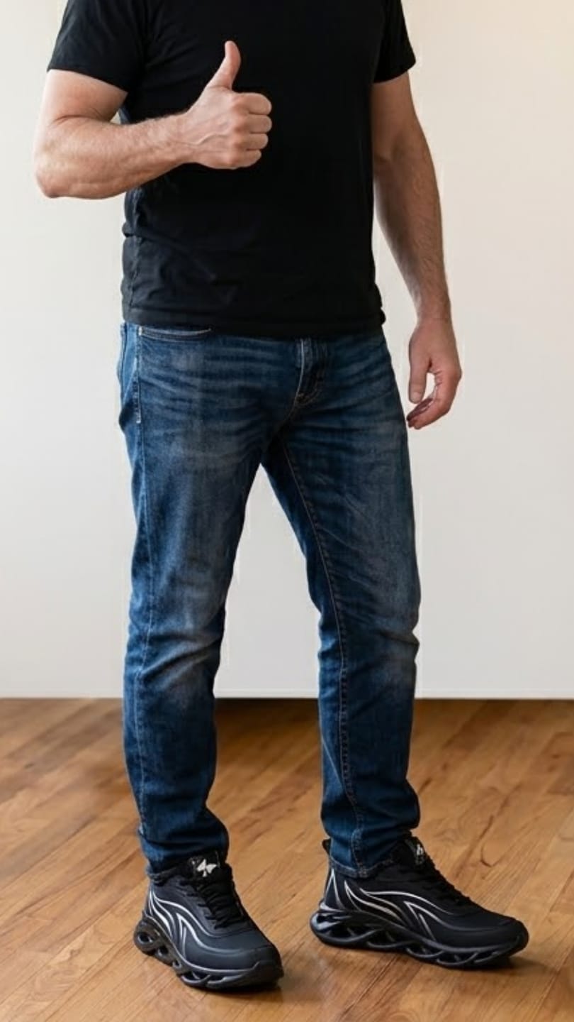 Customer photo review of Men’s Comfort Cushion Trainers - Black
