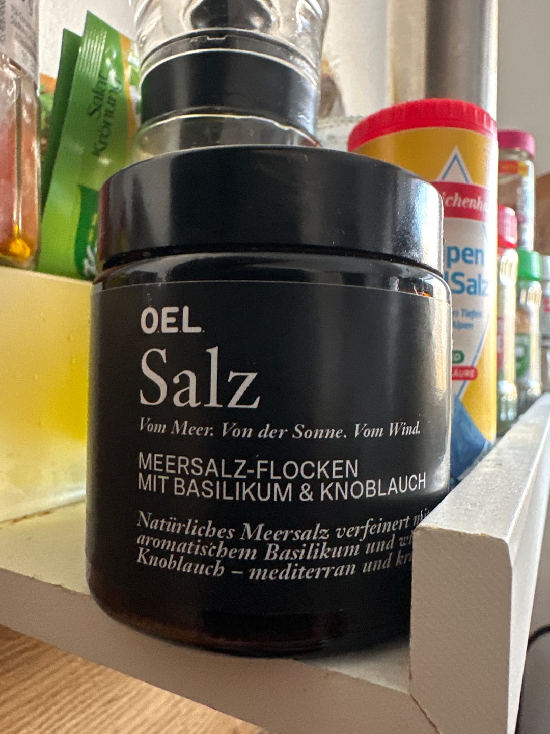 Customer photo review of Salz-Meersalz-Flocken aus Messolonghi Basilikum & Knoblauch - 60 g
