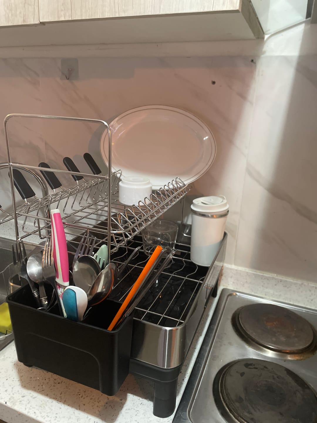 Customer photo review of Escurridor De Platos Inoxidable De 2 Niveles Organizador De Cocina