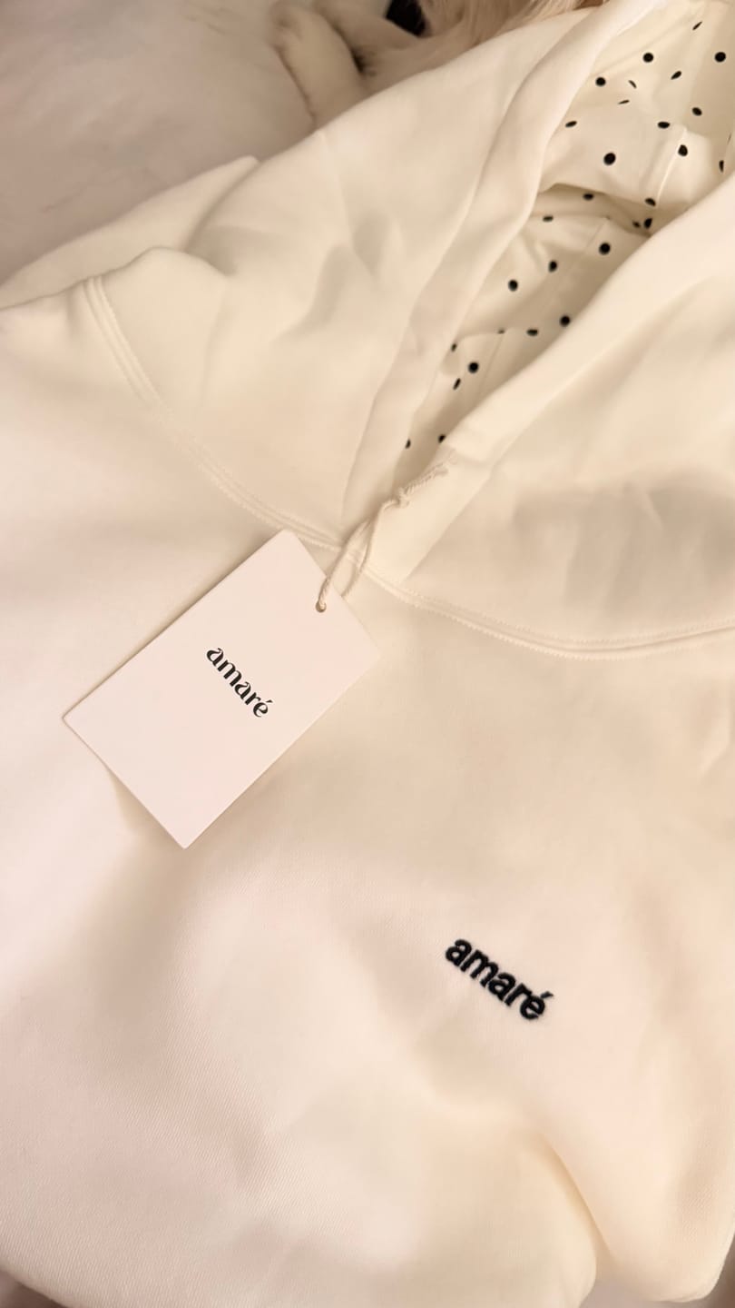 Customer photo review of POLKA DOT HOODIE (SOFT WHITE) PRE-ORDER