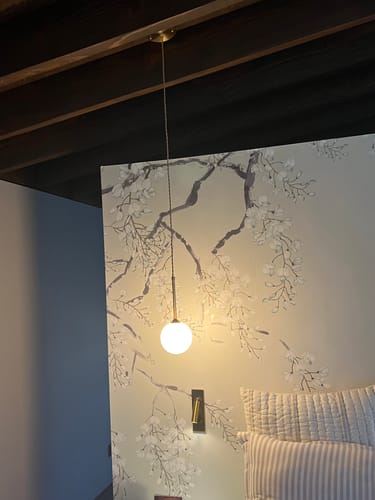 Customer photo review of Geometric Opal Globe Pendant Lighting