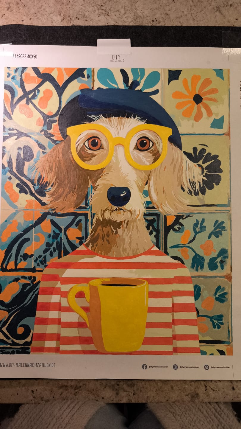 Customer photo review of Malen nach Zahlen - Hund im französischen Stil