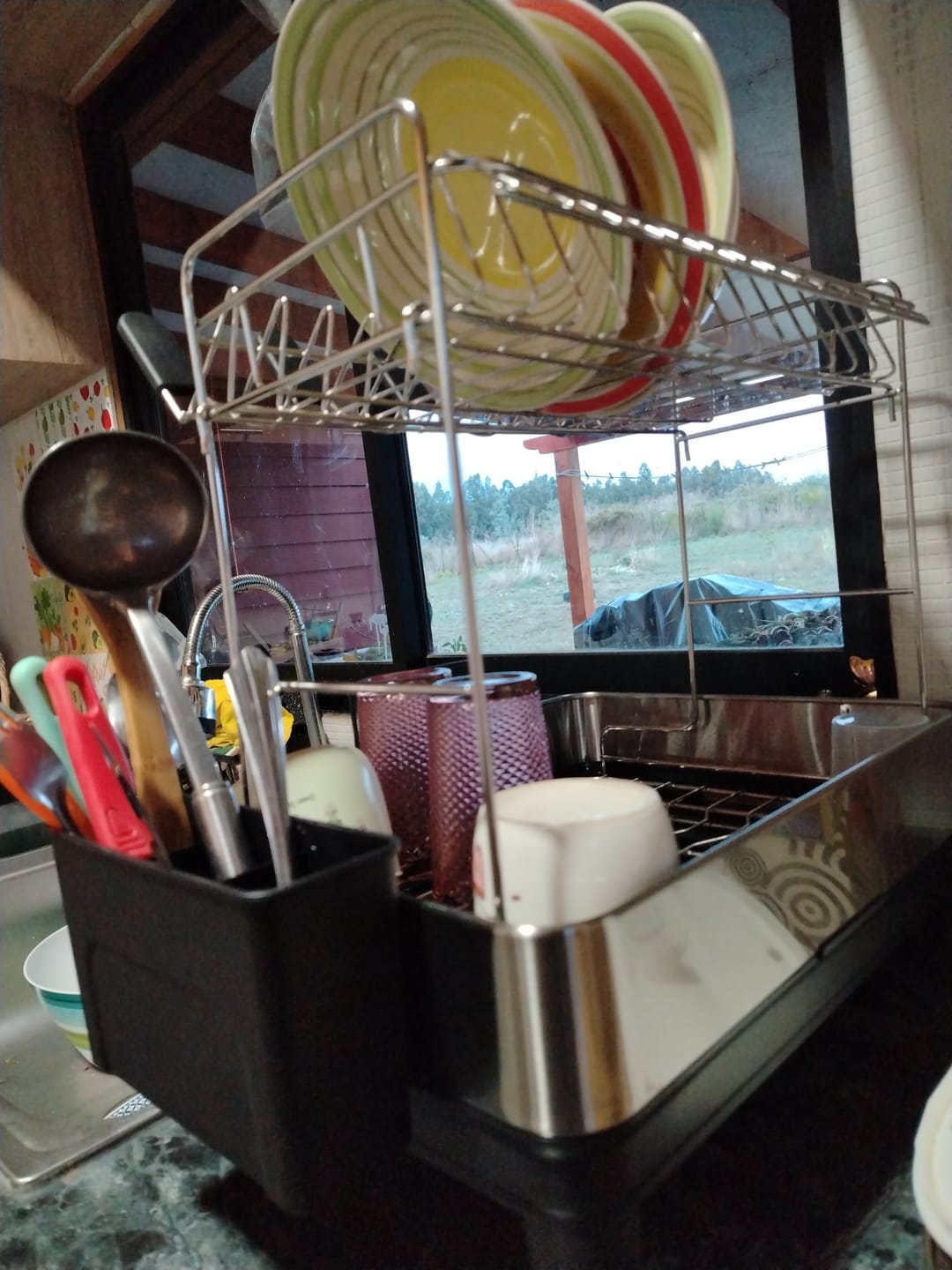 Customer photo review of Escurridor De Platos Inoxidable De 2 Niveles Organizador De Cocina