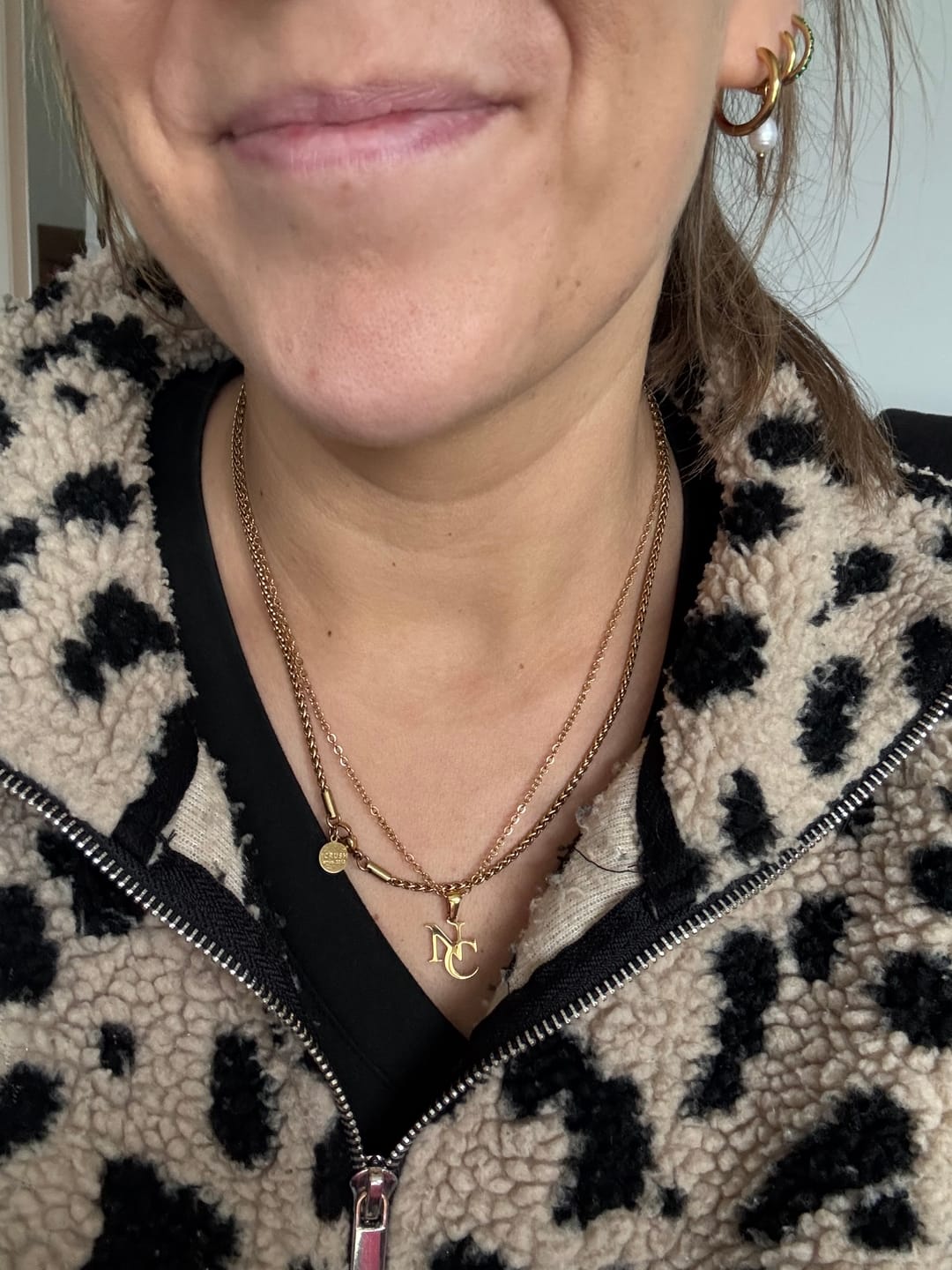 Customer photo review of Interlocking Initials Necklace