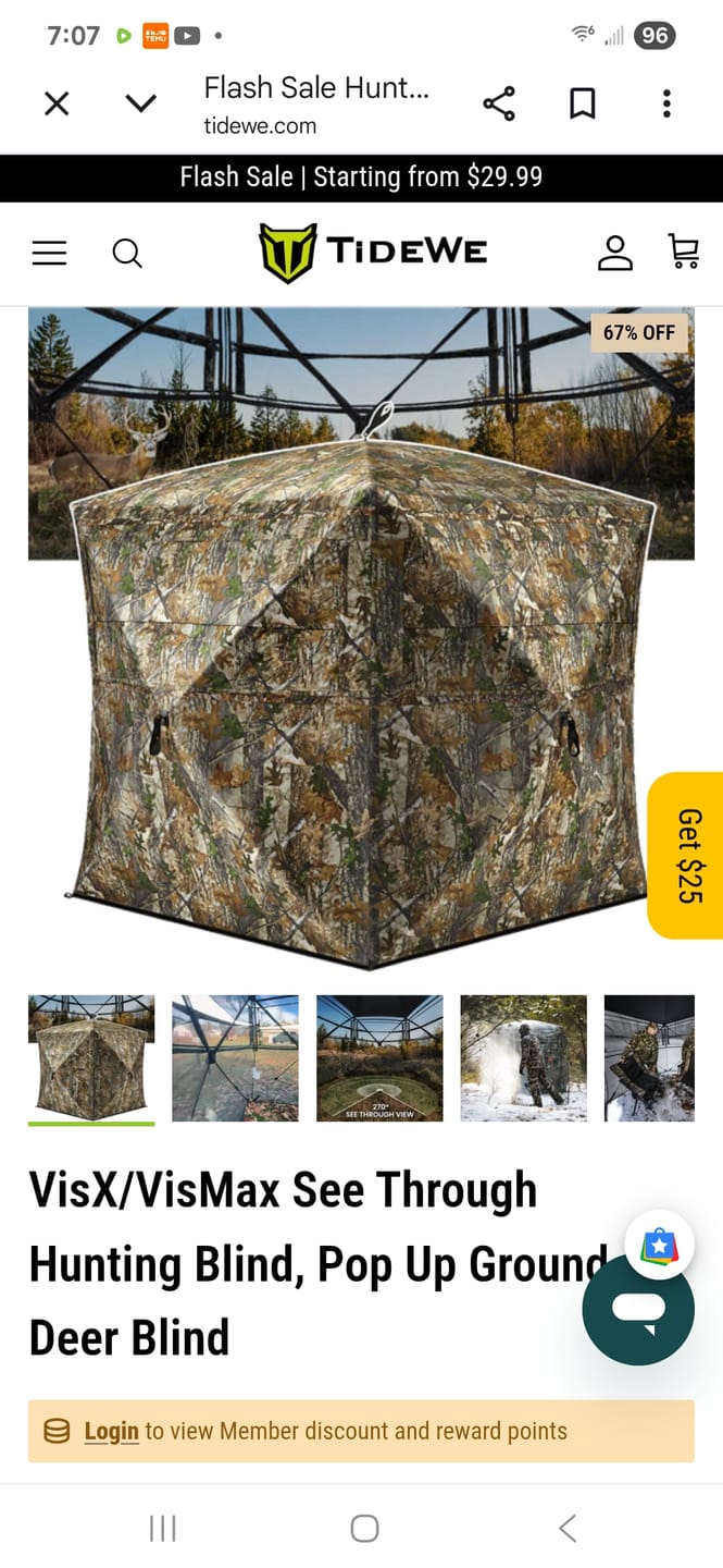 Customer photo review of VisST 270° See Through Ground Blinds | Pop Up Portable Blinds for 2 3 Person Deer Hunting with Silent Magnetic Door