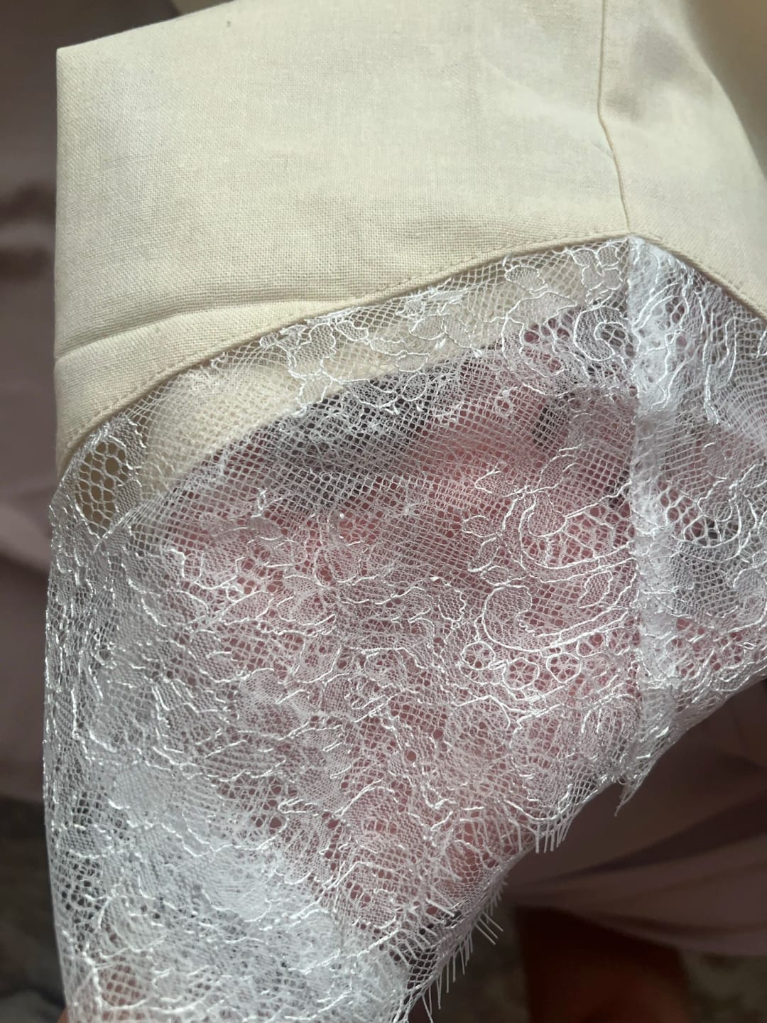 Customer photo review of Linda Lace Spaghetti Strap Mini Dress