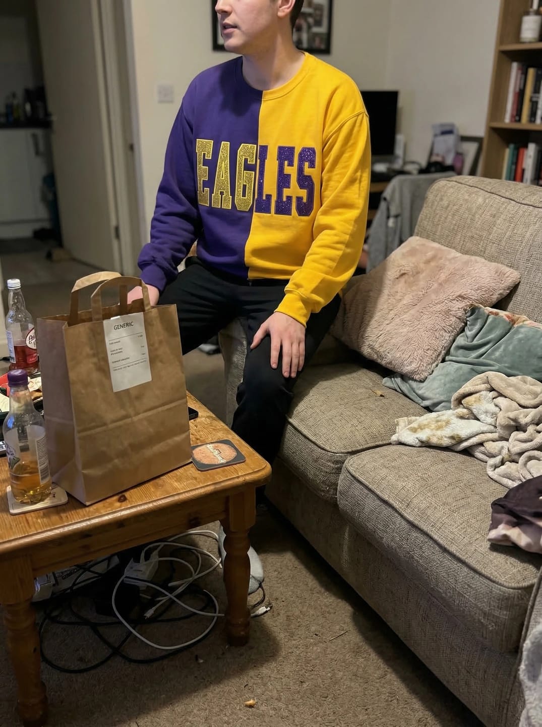 Customer photo review of Custom Glitter Embroidered Two Tone Sweatshirt