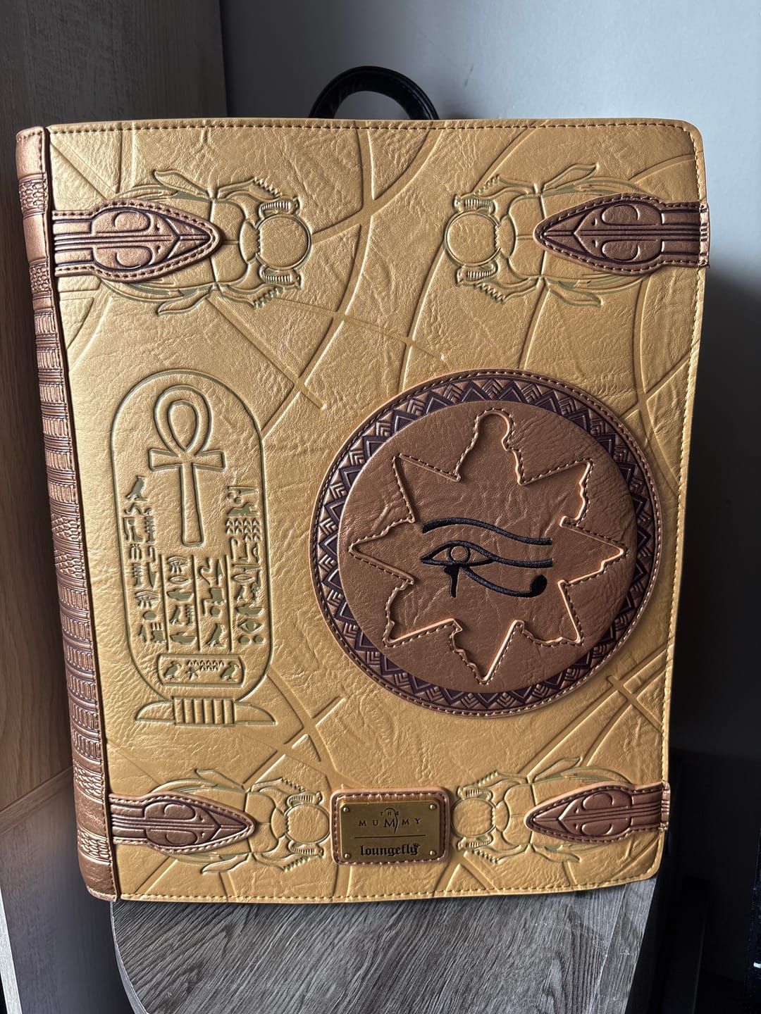 Customer photo review of Loungefly Universal The Mummy Book of the Living Mid-Size Backpack