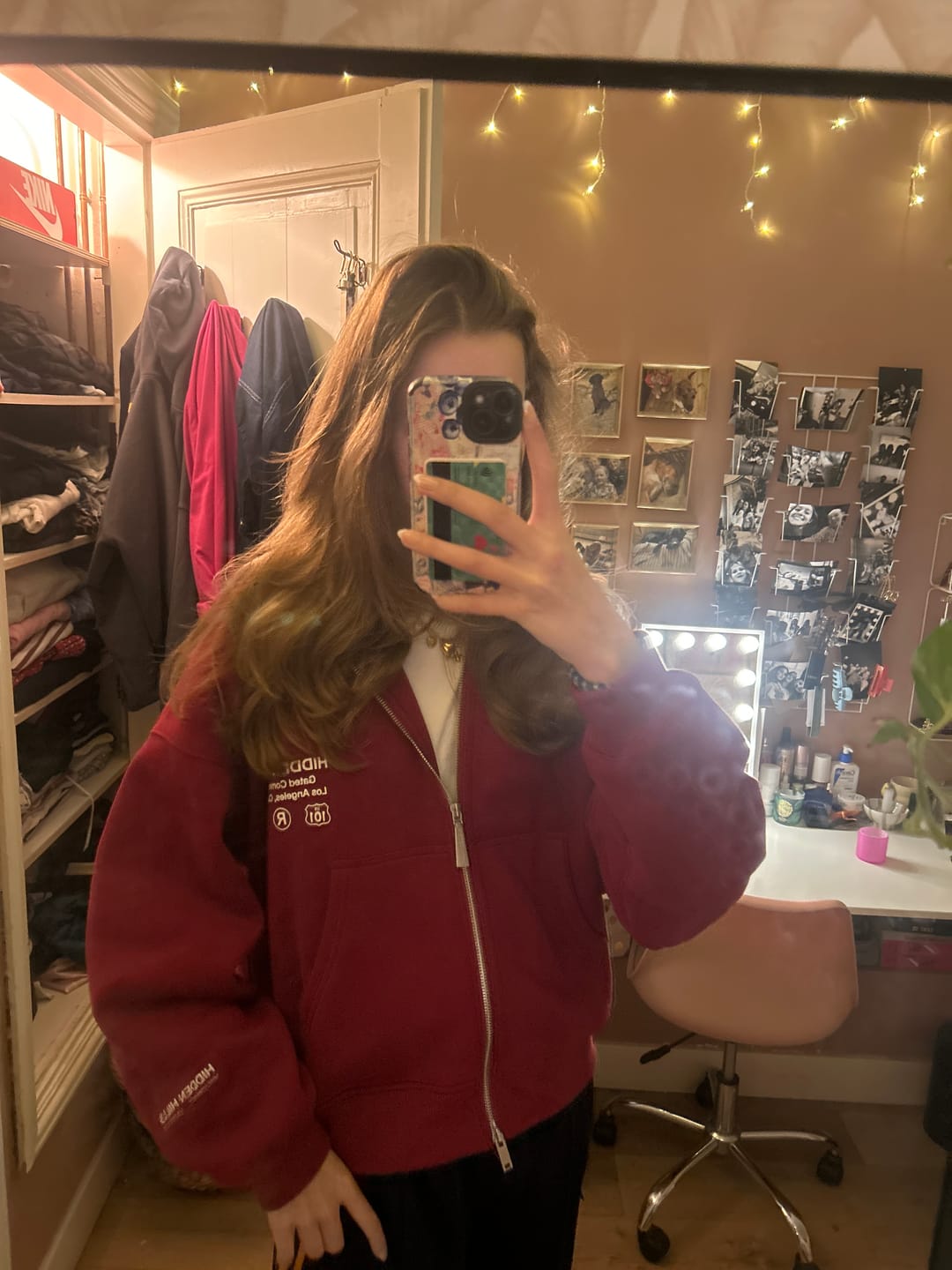 Customer photo review of LABEL ZIP HOODIE BURGUNDY
