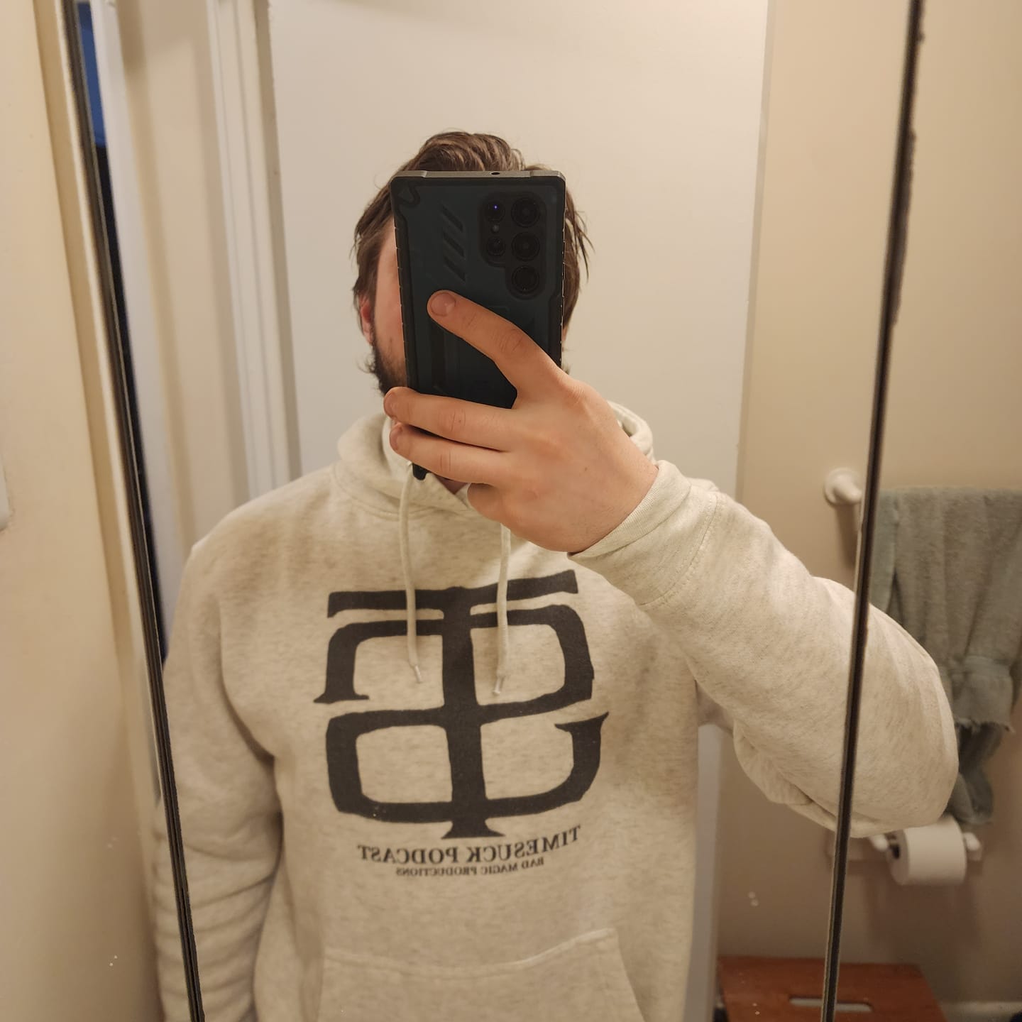 Customer photo review of TS Holiday Monogram Fleece Hoodie